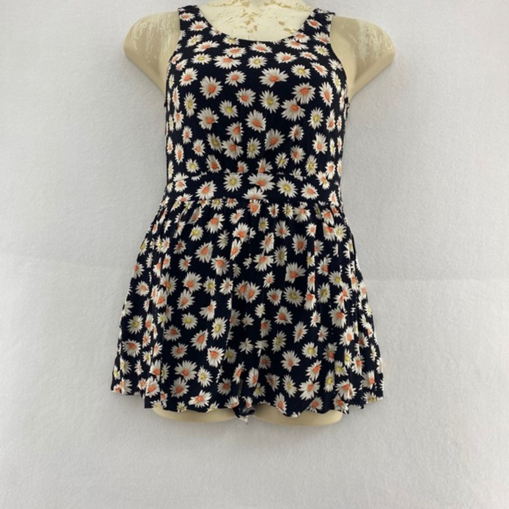 Forever 21‎ S Romper Daisy Print Sleeveless Cottagecore Summer Picnic